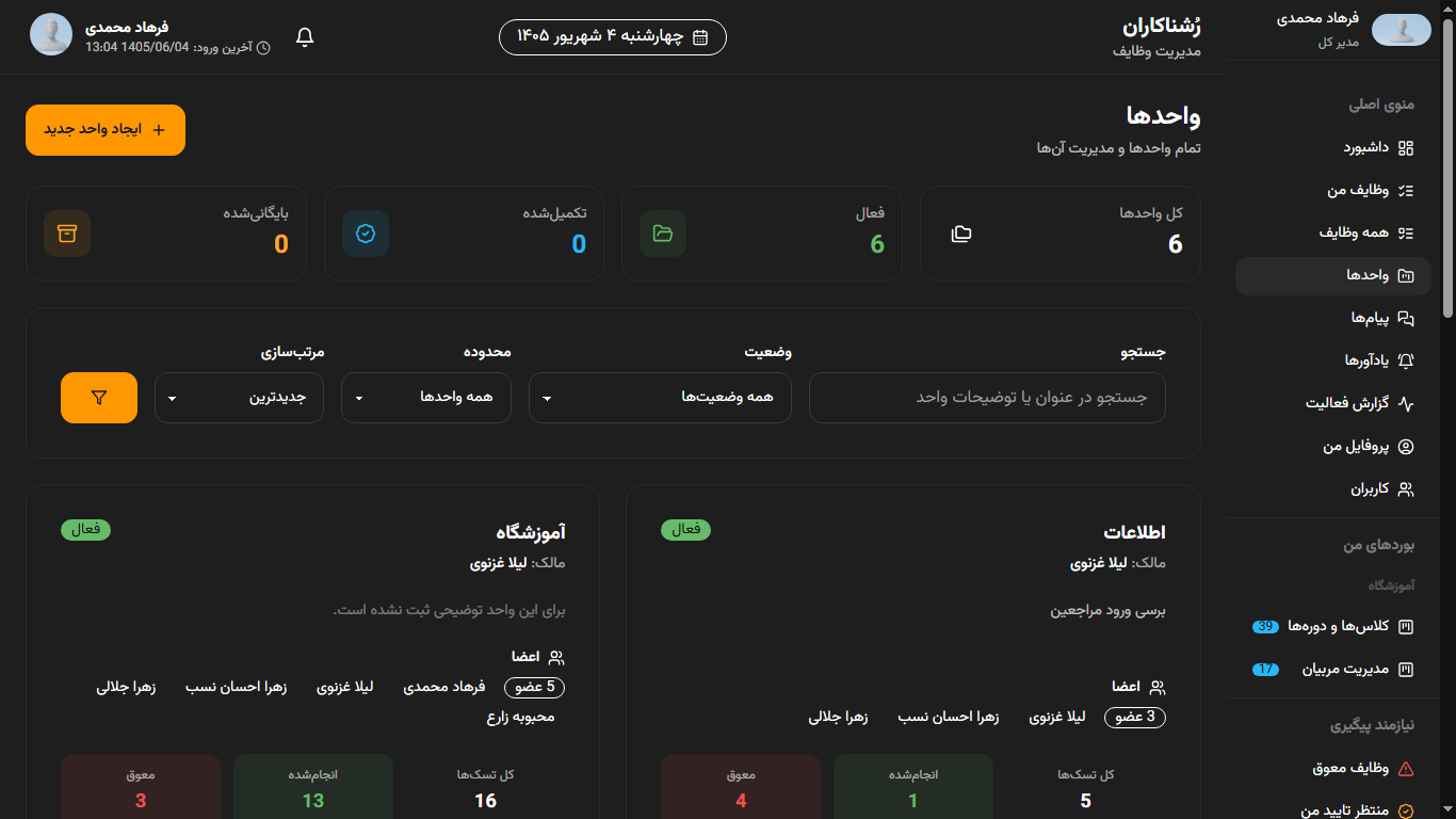 واحد ها